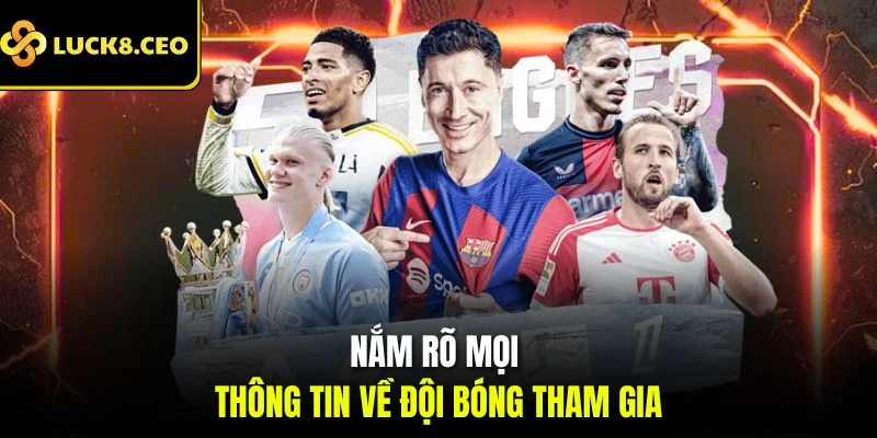 Nắm rõ mọi thông tin về đội bóng tham gia